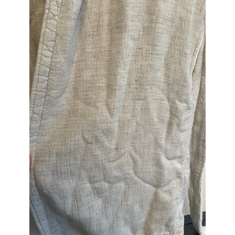 Restoration Hardware French Terry Robe Women Small Grey Pocket Tie Cotton FLAW